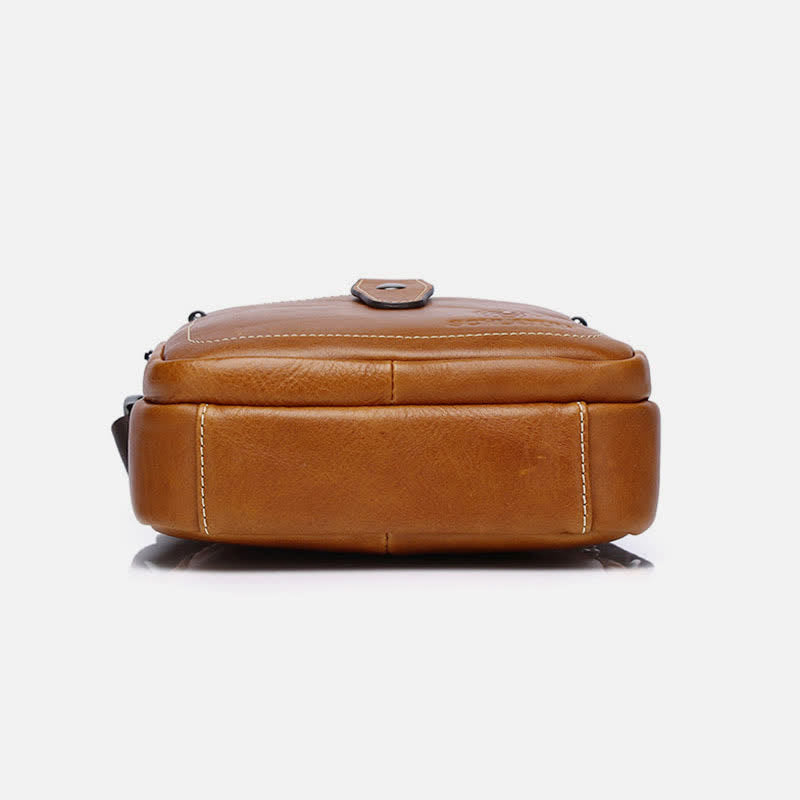 Kleine Umhängetasche aus Leder für Herren, Retro-Arbeits- und Business-Schulterhandtasche
