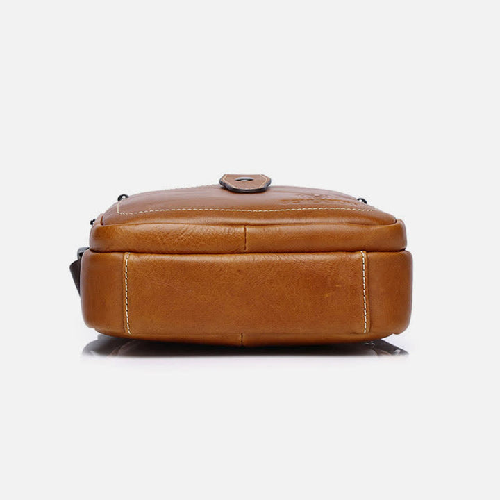 Kleine Umhängetasche aus Leder für Herren, Retro-Arbeits- und Business-Schulterhandtasche