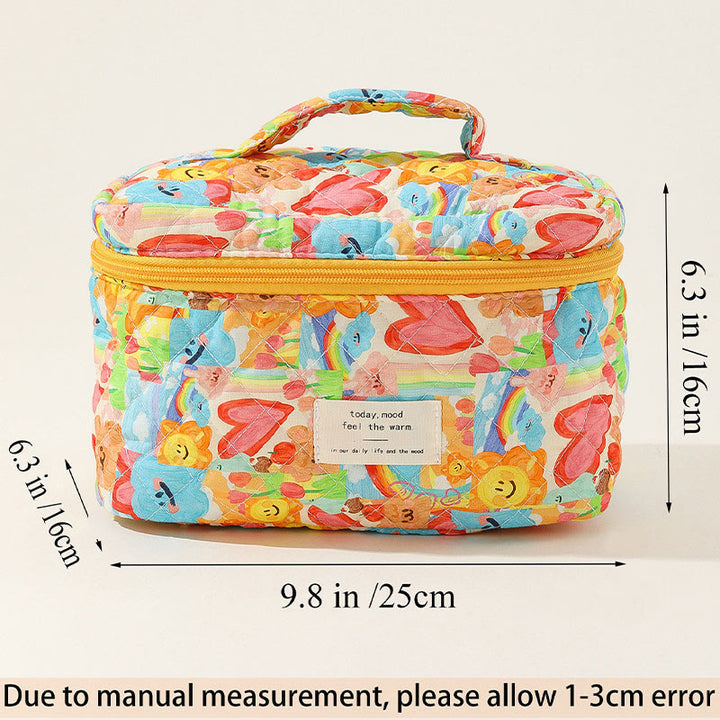 Tragbare Aufbewahrungstasche für Damen, süße, bunte, große Make-up-Tasche