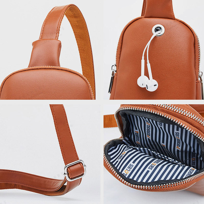 Leichte, lässige Schultertasche für Damen, kleiner Umhängerucksack aus PU-Leder