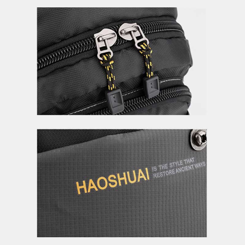 Schultertasche für Herren, lässig, wasserdicht, verstellbare Reißverschlussgurte, Rucksack