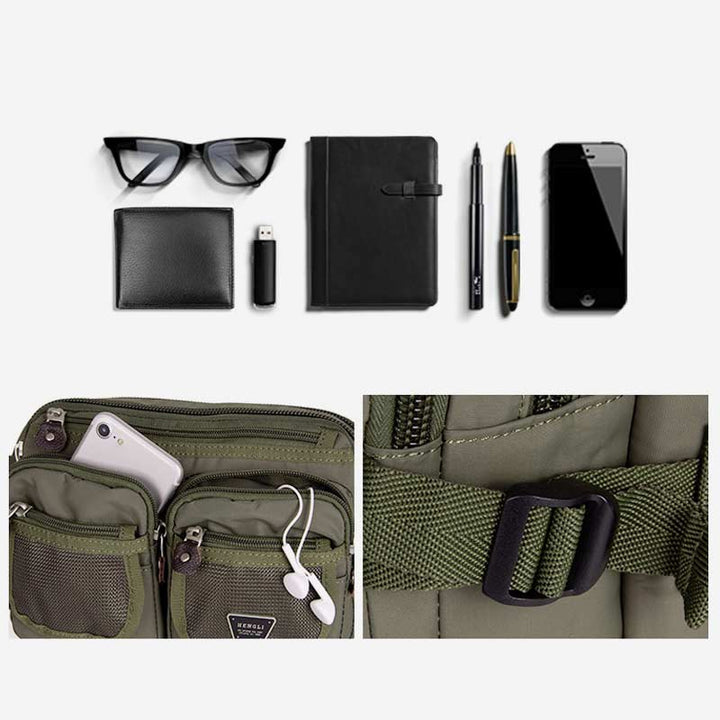 Robuste, lässige Hüfttasche mit mehreren Taschen und großem Fassungsvermögen