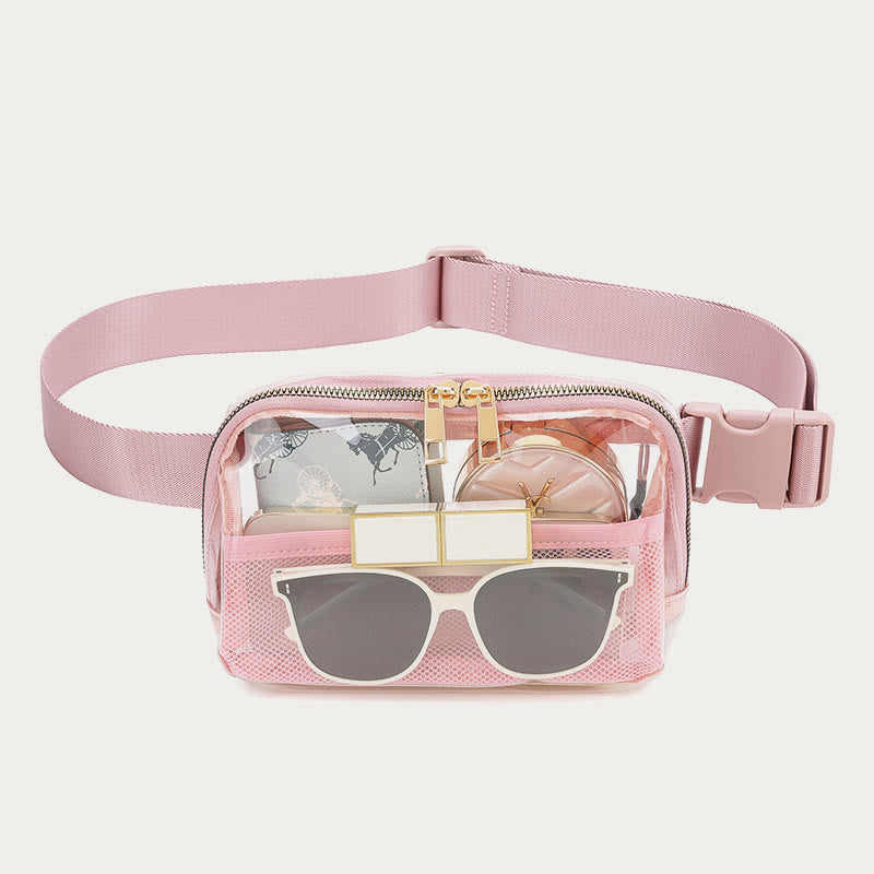 Gürteltasche für Damen, Outdoor-Sport, durchsichtige, wasserdichte Nylontasche