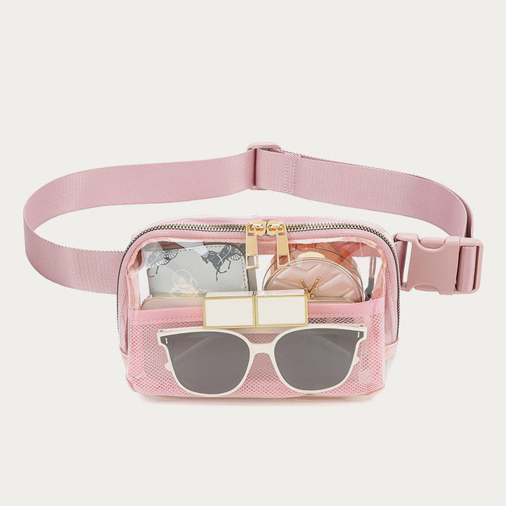 Gürteltasche für Damen, Outdoor-Sport, durchsichtige, wasserdichte Nylontasche