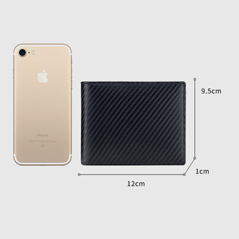RFID Multi-Slot Prägung Echtes Leder Dreifach gefaltete Super Slim Kurze Brieftasche