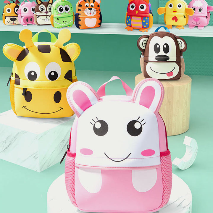 Rucksack für Kinder, süßes Cartoon-Tiermuster, Nylon, Schultasche