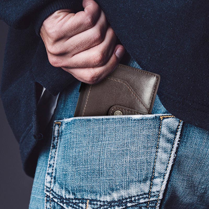 RFID Bifold Business Kurze Geldbörse mit Kette