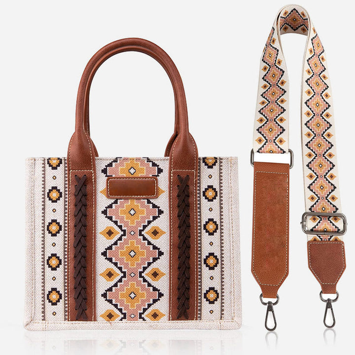 Böhmische Handtasche für Damen, breiter Riemen, vielseitig verwendbar, Umhängetasche