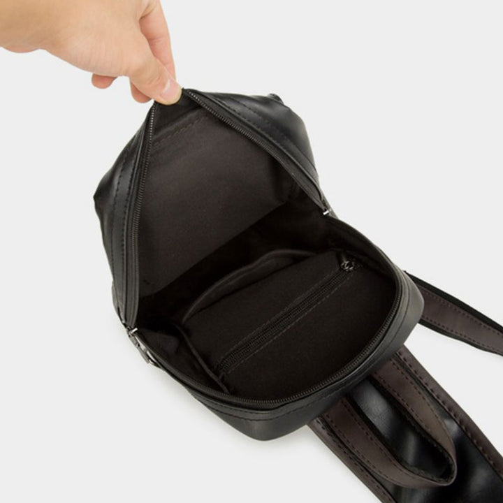 Retro-Schultertasche aus Leder mit Diebstahlschutz und interaktiven Taschen, geräumiger Tagesrucksack