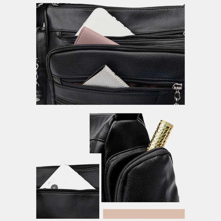 Umhängetasche aus Leder mit schweren Taschen und großer Kapazität, Tagesrucksack, Schultertasche