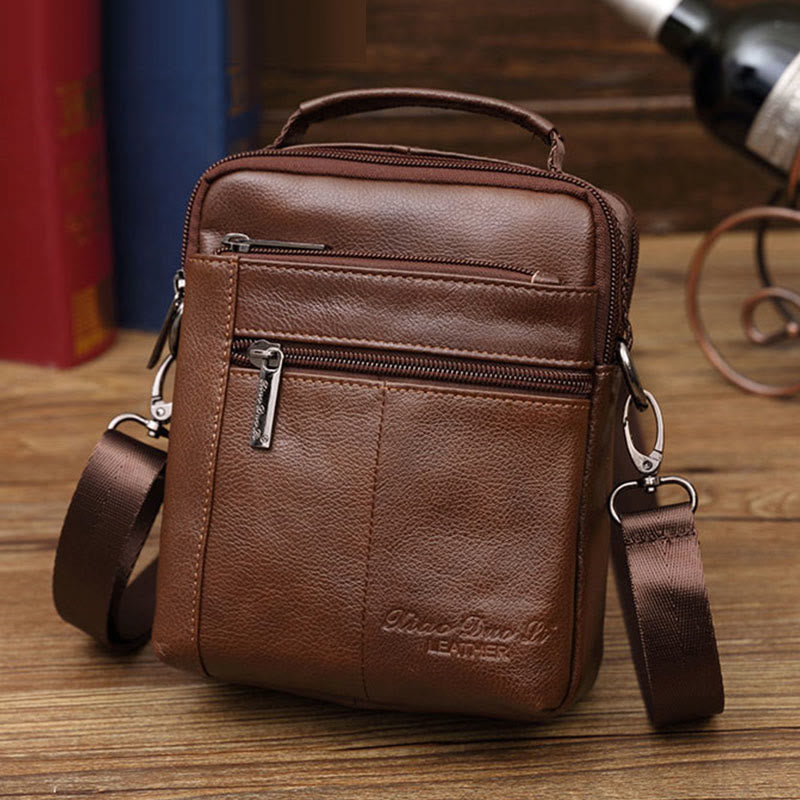 Umhängetasche für Herren im Vintage-Stil, Umhängetasche aus sanftem Leder