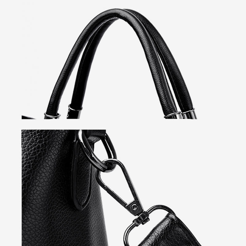 Weiche Lederhandtasche für Damen, verstellbarer breiter Riemen, minimalistische Umhängetasche