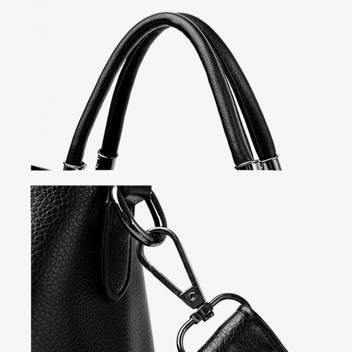 Weiche Lederhandtasche für Damen, verstellbarer breiter Riemen, minimalistische Umhängetasche