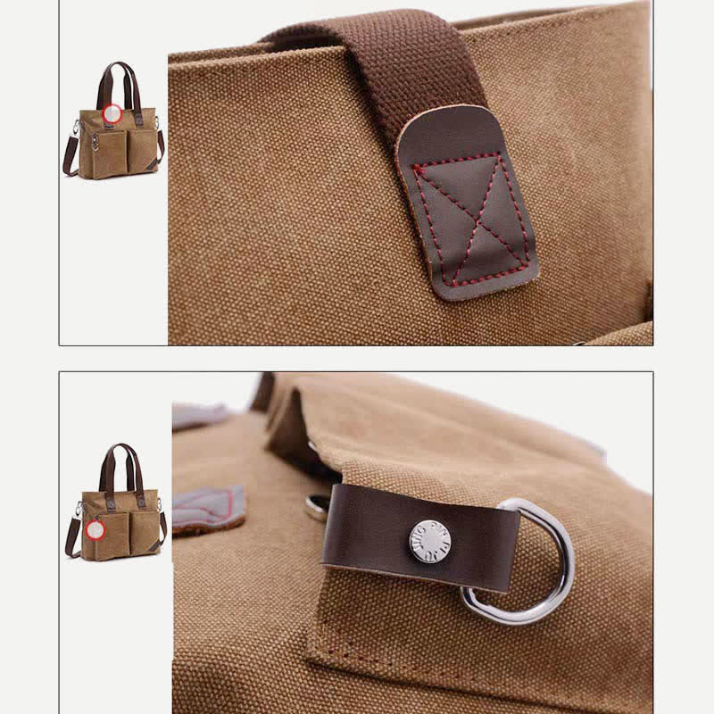 Canvas-Umhängetasche für Damen und Herren, Retro, lässige Handtasche, Arbeitstasche