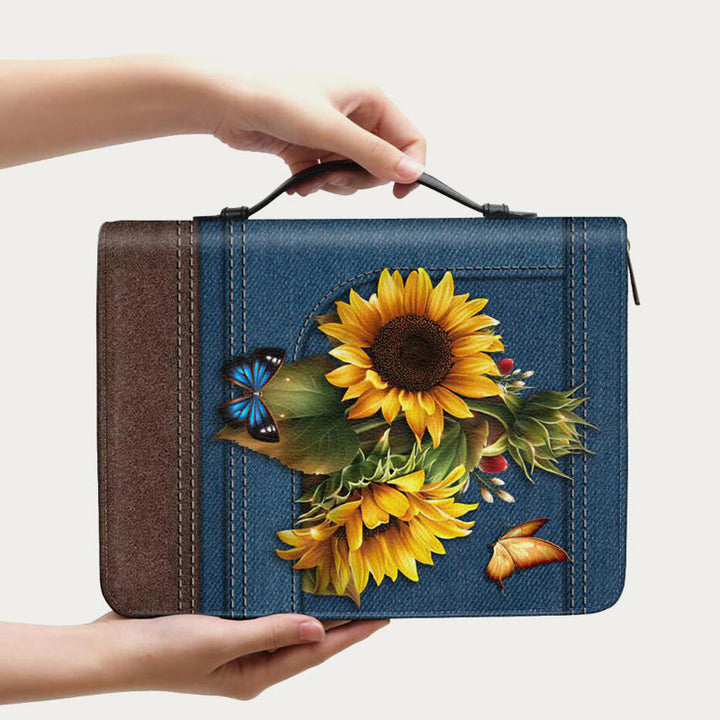 Aufbewahrungstasche für die Bibel, für den täglichen Gebrauch, Lederhandtasche mit frommem Gebetsdesign