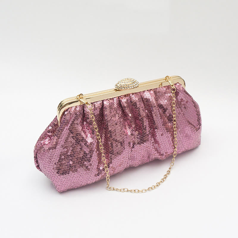 Abendtasche für Damen, mehrfarbige Party-Clutch mit Perlen, Pailletten und Diamanten