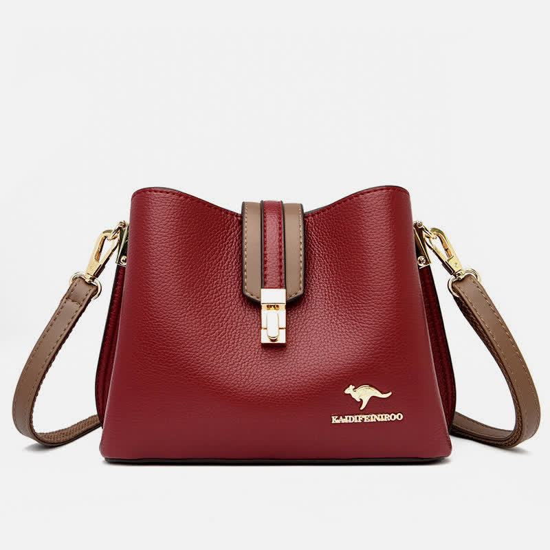 Umhängetasche für Damen, großzügige Schultertasche aus PU-Leder
