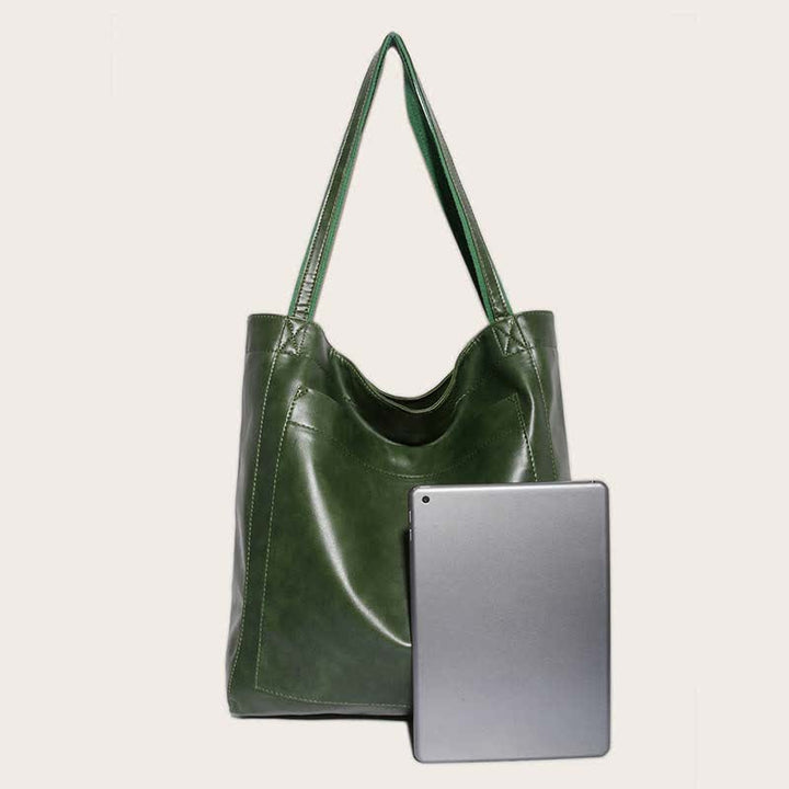 Extra große Tragetasche aus weichem PU-Leder für Damen