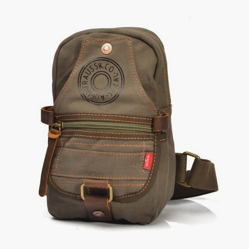Schultertasche für Männer mit breiten Riemen, tragbarer Freizeit-Tagesrucksack aus Segeltuch