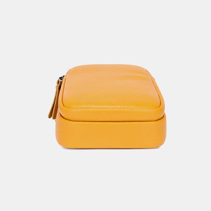 Schultertasche aus echtem Leder mit doppeltem Reißverschluss für Damen, wasserdichte Umhängetasche für Handys