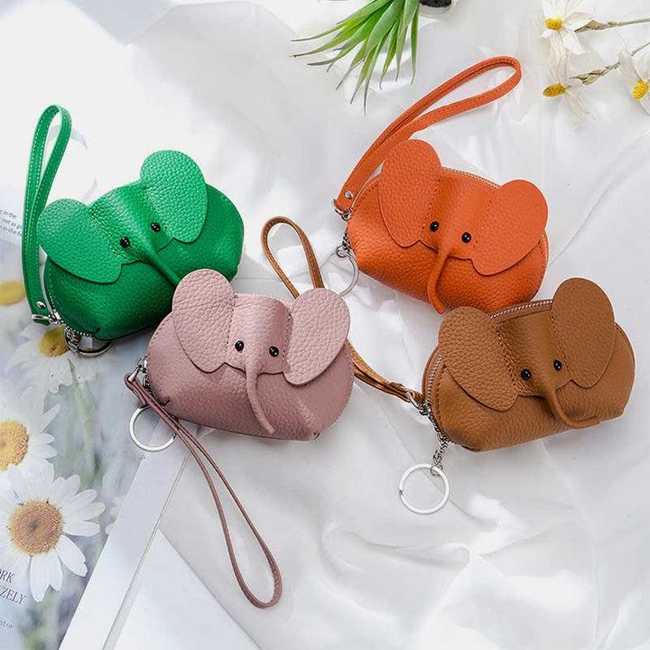 Damen Kleine Geldbörse Elefant Leder Geldbörse Wechselgeldbeutel Armband
