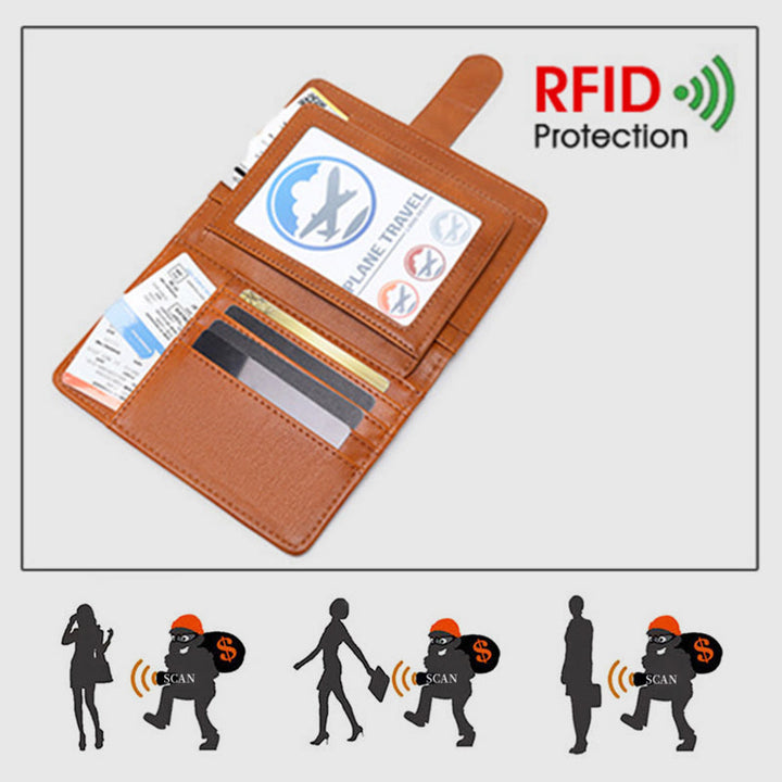 Reisepasshülle mit mehreren Steckplätzen RFID-blockierender Kartenhalter Reisepasshülle