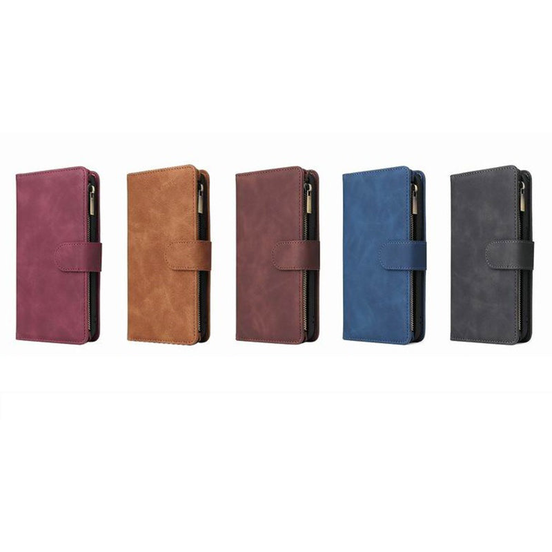 Funktionelle Handyhülle für iPhone Samsung Reißverschluss Brieftasche Hülle Armband Clutch