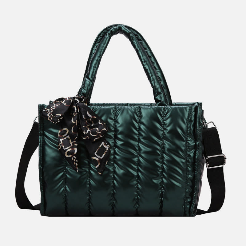 Daunenhandtasche, große Kapazität, abnehmbarer Riemen, Umhängetasche für den Winter