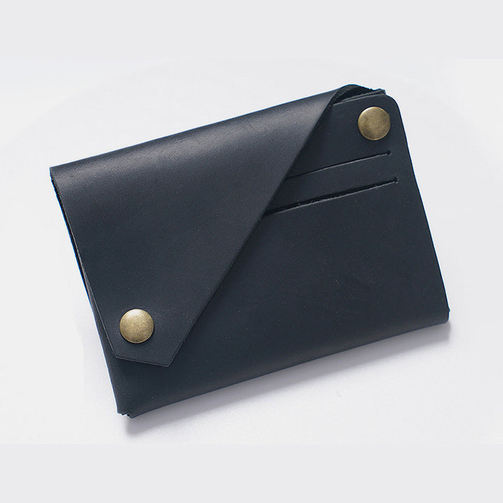Retro-Handgemachtes Echtleder Kartenetui Vordertasche Geldbörse Münzgeldbörse