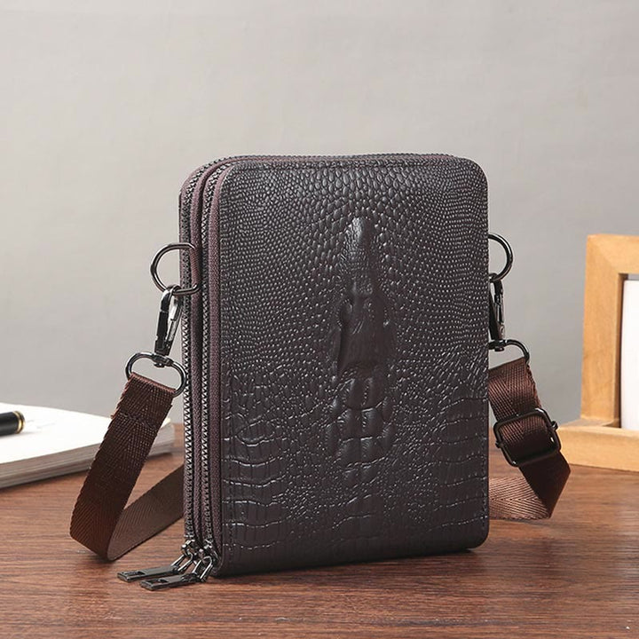 Handytasche mit abnehmbarem Riemen für Damen, Umhängetasche aus geprägtem Leder