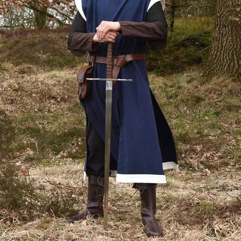 Mittelalterlicher Säbelgürtel, Wikingerritter, keltischer Ring, Lederholster