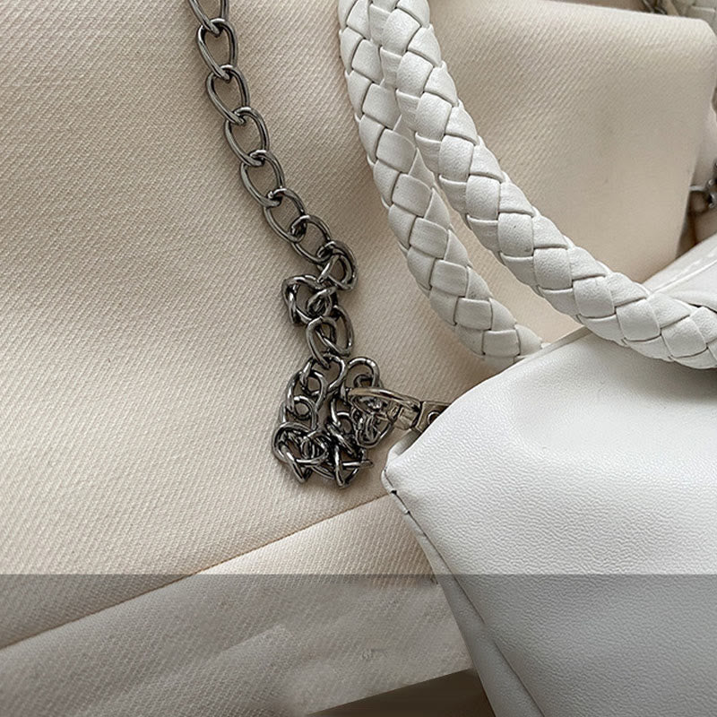 Umhängetasche für Damen, faltenförmig, Mini-Handtasche in Volltonfarbe