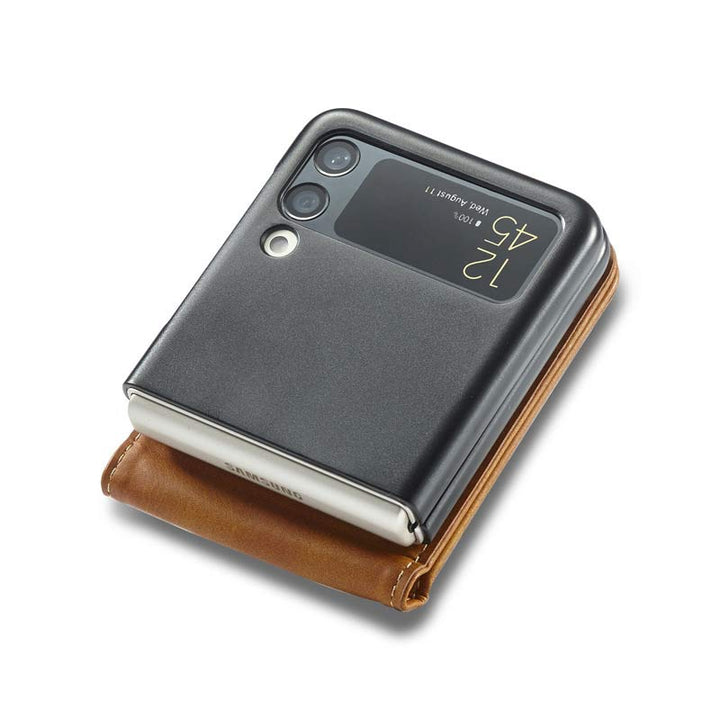 Samsung Galaxy Z Flip 3 Leder-Handyhülle Wallet Case mit Kartenfach