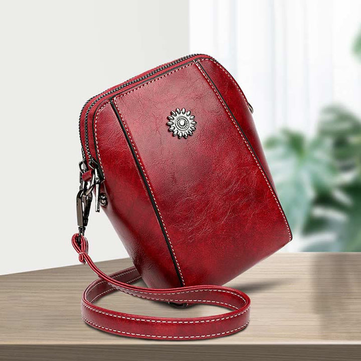 Weiche Leder-Telefontasche für Damen Crossbody Mini Bag