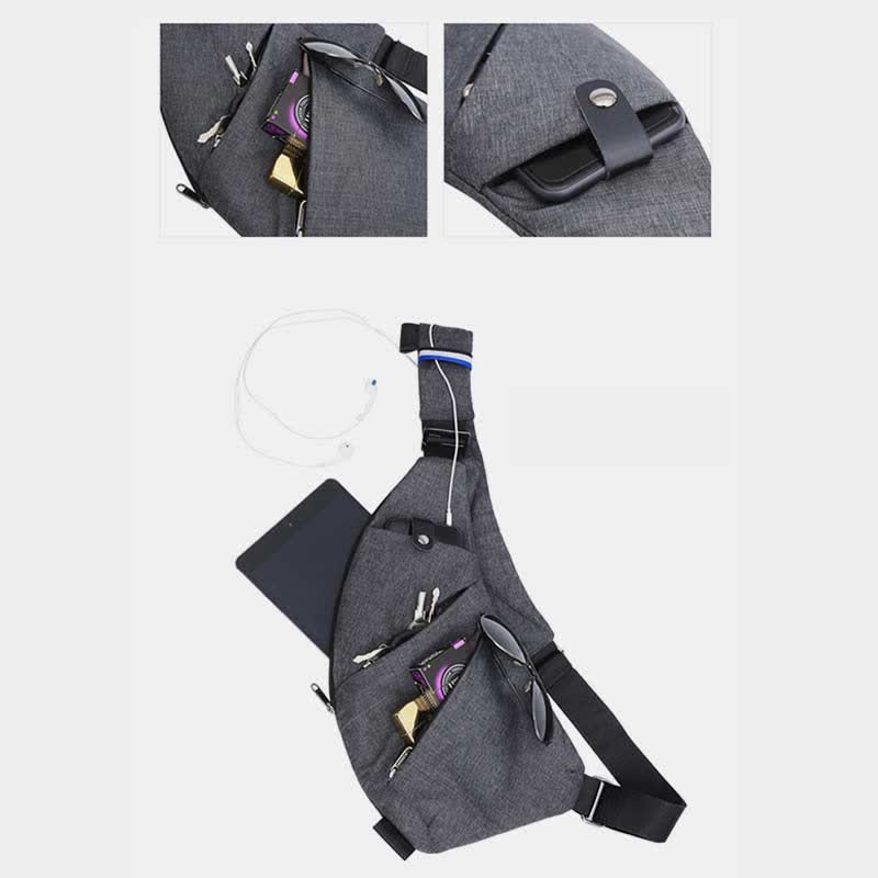 Leichte, langlebige Sling-Brusttasche, wasserdicht, kratzfest, Tagesrucksack, lässige Herren-Geldbörsen