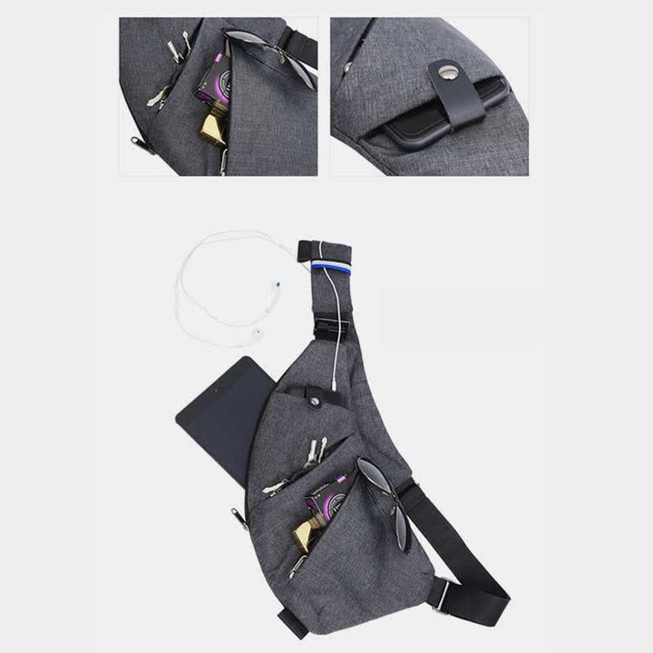 Leichte, langlebige Sling-Brusttasche, wasserdicht, kratzfest, Tagesrucksack, lässige Herren-Geldbörsen
