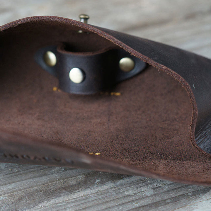 Aufbewahrungstasche für Retro-Brillen, tragbar, leicht, Gürteltasche aus Leder