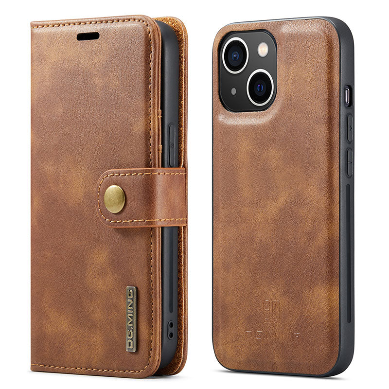 Magnetische Brieftaschenhülle für iPhone 13 Pro Max, mehrere Modelle, handgefertigtes PU-Leder