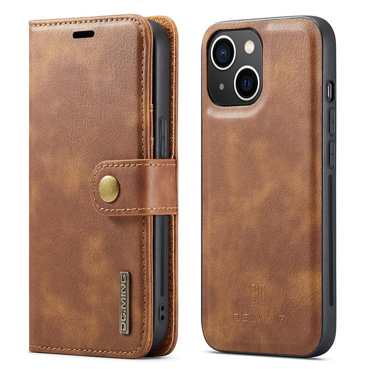 Magnetische Brieftaschenhülle für iPhone 13 Pro Max, mehrere Modelle, handgefertigtes PU-Leder
