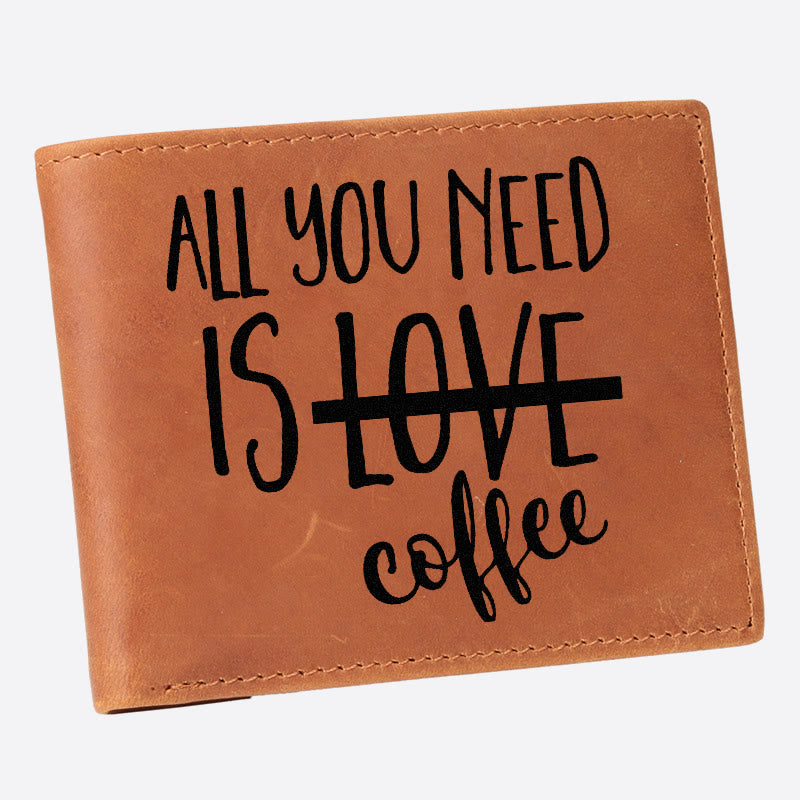 Alles was Sie brauchen ist Kaffee, Gravurkarte für Männer, RFID-Karten