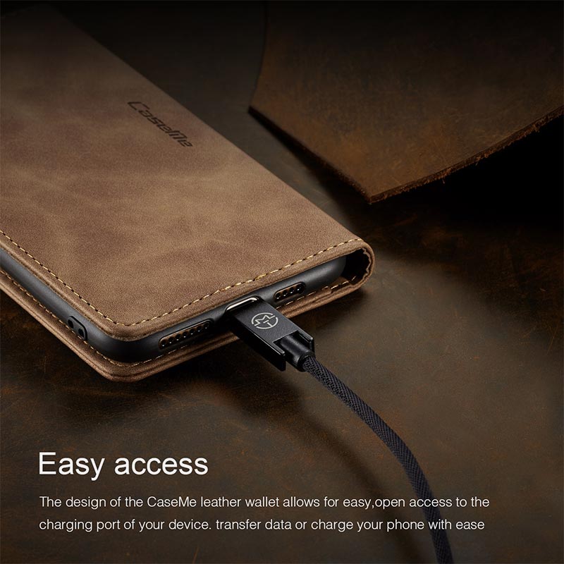 Leder-Handytasche, Handytasche für iPhone, Samsung, mit Kartenhalter, Geldscheinfach