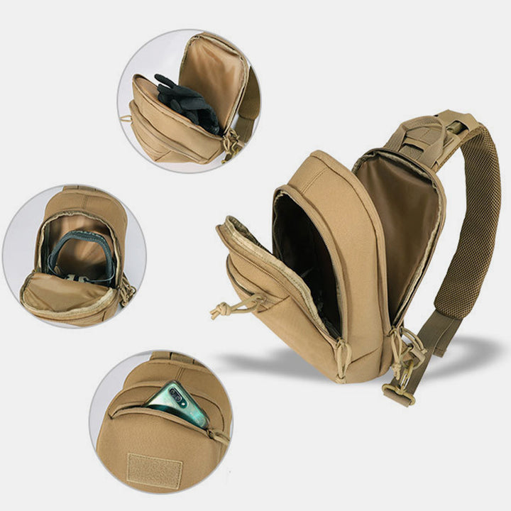 Taktische Sling-Brusttasche, kompakte Umhängetasche zum Wandern, Radfahren, Angeln, Tagesrucksack