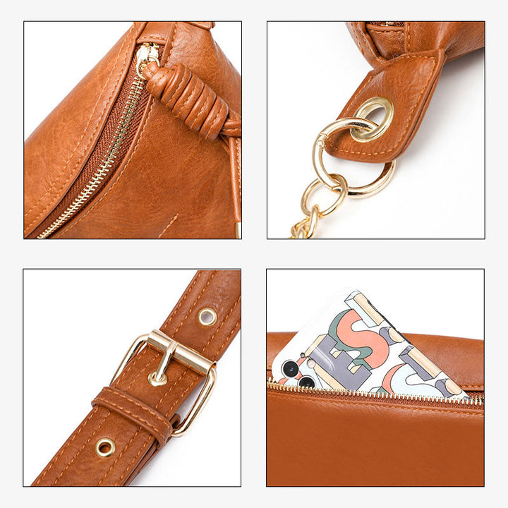 Schultertasche für Damen, PU-Leder, Retro-Reise-Umhängetasche