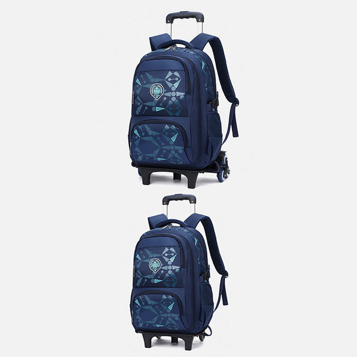 Rolling Wheels Rucksack Multifunktionale Reise-Büchertasche für Teenager Studenten