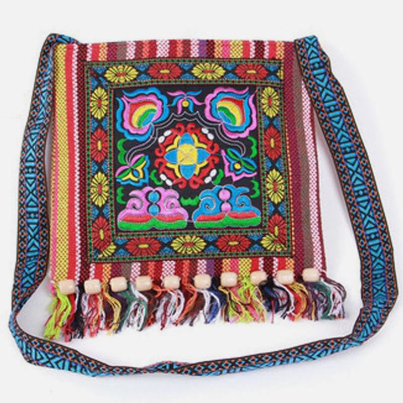 Folk Custom Schultertasche Damen Vintage Stickerei Canvas Umhängetasche