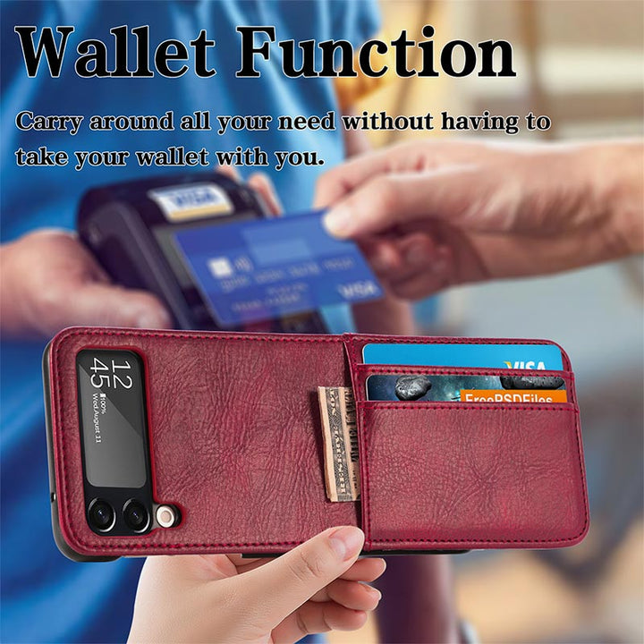 Samsung Galaxy Z Flip&amp; Z Flip 3 4 Handyhülle Leder-Handytasche mit Multi-Slot