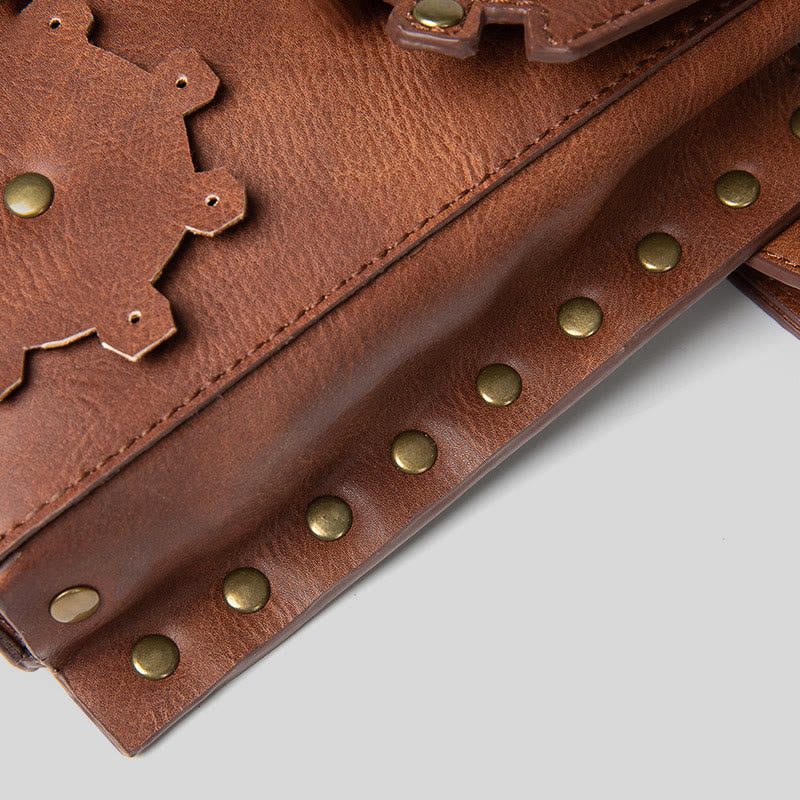 Retro-Gürteltasche für Damen, quadratische Handytasche in Zahnradform