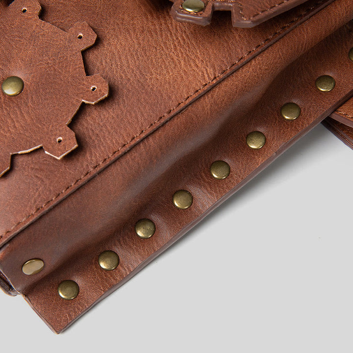 Retro-Gürteltasche für Damen, quadratische Handytasche in Zahnradform