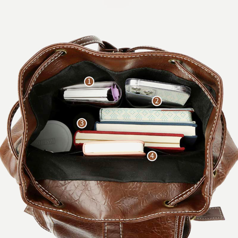 Veganer Lederrucksack für Damen, Vintage, Damen und Mädchen, lässiger Tagesrucksack