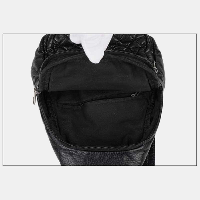 Retro Sling-Rucksack für Damen, mehrere Taschen, Umhängetasche aus PU-Leder